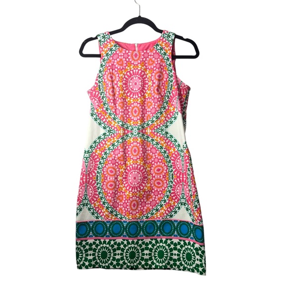 London Times Floral Tile Shift Dress - Size 2. - Picture 1 of 7